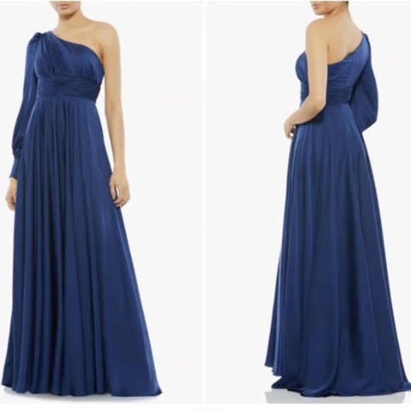 Mac Duggal Dresses & Skirts - Mac Duggal One-Shoulder Navy Maxi Dress